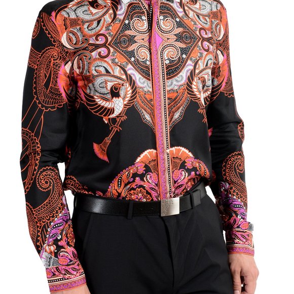 Versace Collection "Trend" Silk Graphic DressShirt - Picture 4 of 8